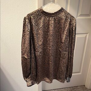 NWT Frame Shirred Mock Neck Blouse 100%Silk